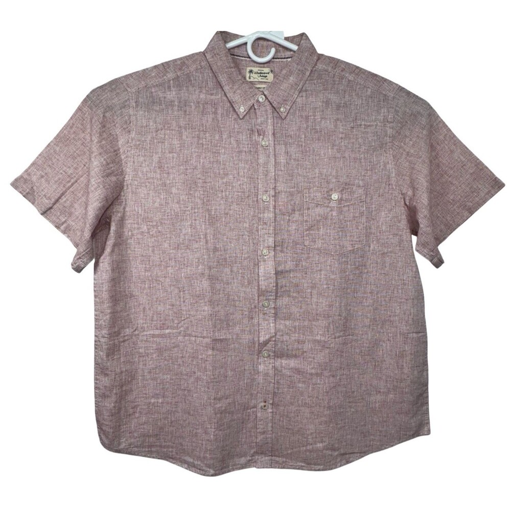 Weatherproof Vintage Mens Shirt XX-Large Red Short Sleeve Button Down